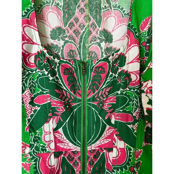 Love The Label Ramona Dress in Clementine Green Print Size XS - Picture 2 of 6